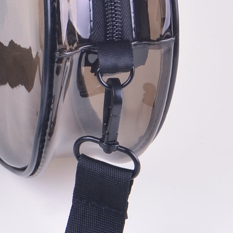 PVC Transparent Shoulder Bag Clear Bag Crossbody Bag W/Strap Stadium Approved Bag(Size M)