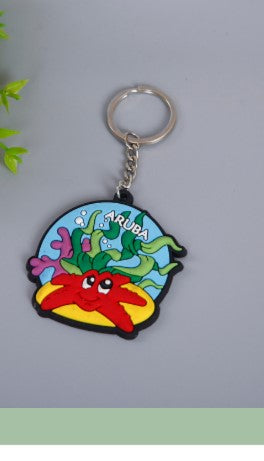 Custom 3D Raised Shaped Soft Touch PVC Keychain - Two Sides Printing