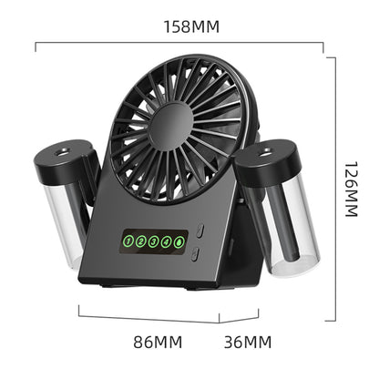 2-in-1 Dual Mist Desktop Fan & Humidifier Portable Digital Display Hydrating Misting Fan