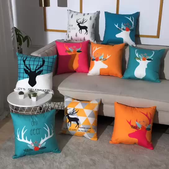 Full Printed 15.8 x 15.8" Premium Square Polyester Short Plush Throw Pillowcase W/Hidden Zipper
