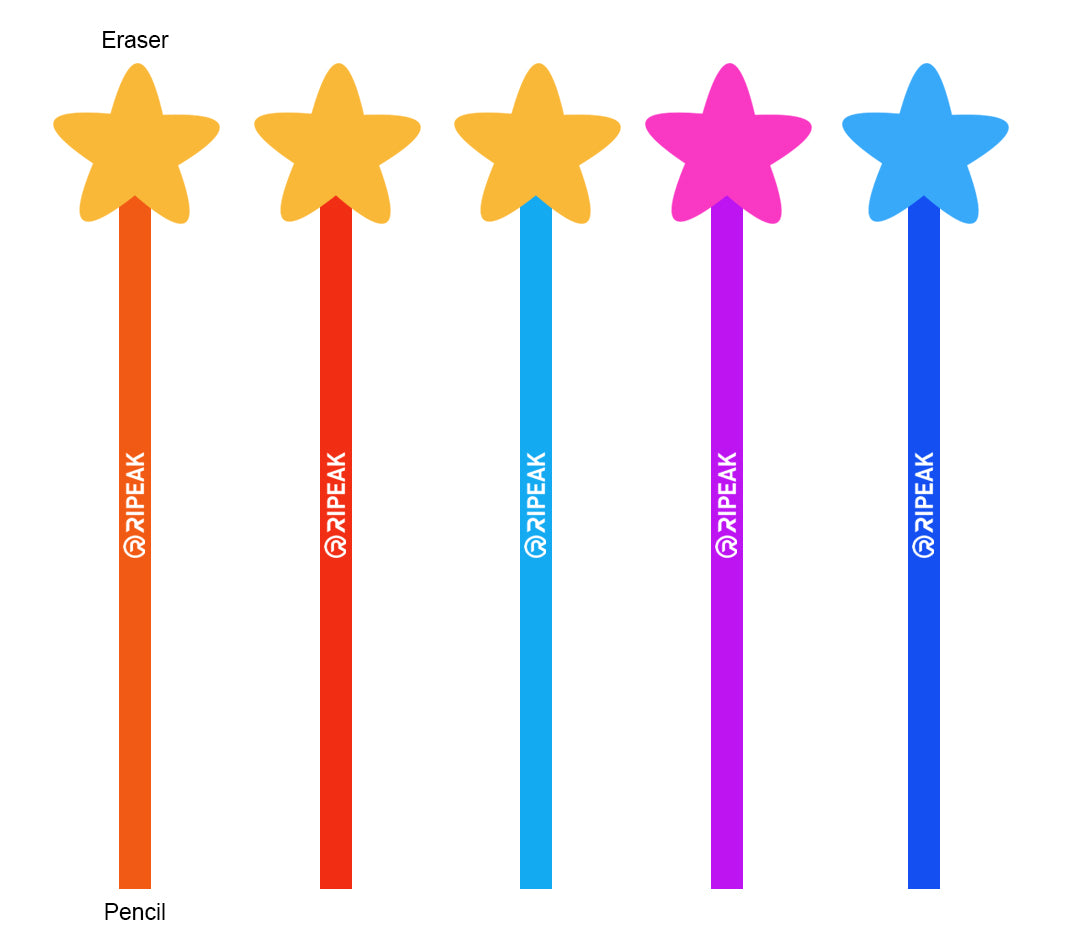 Pencil w/Custom Star Eraser