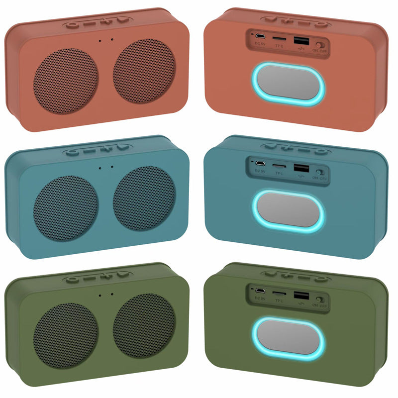1200 mAh Square Portable Mini Speaker W/LED Light