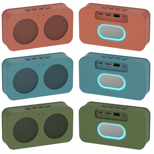 1200 mAh Square Portable Mini Speaker W/LED Light