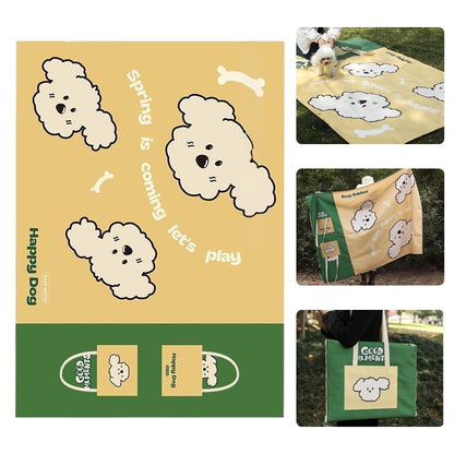 2" 1 Custom Tote Bag Picnic Beach Mat 77 x 53"