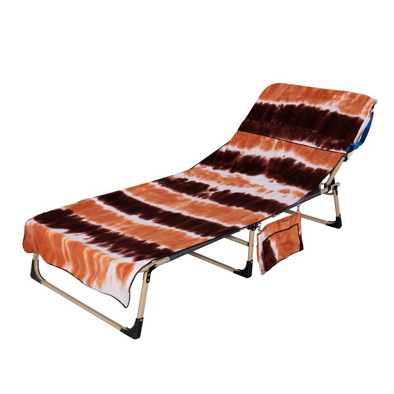 Beach Chair Cover w/Side Pockets Microfiber Chaise Lounge Chair Towel Cover Towel Backpack