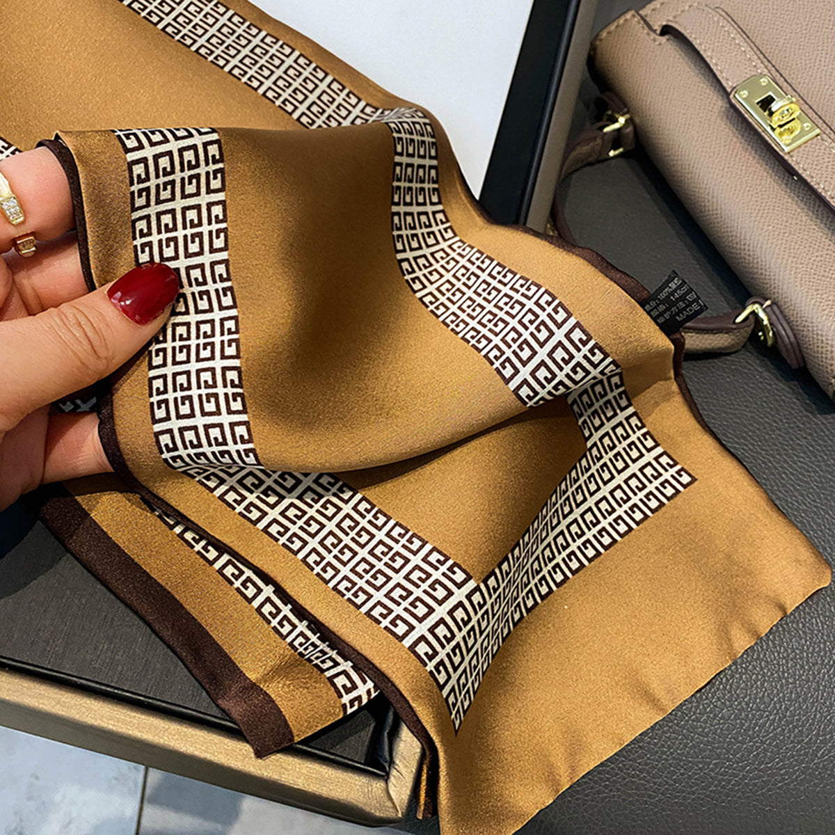 Custom 5.9" x 59" Long Silk Like Head Scarf Women's Fashion Satin Scarfs