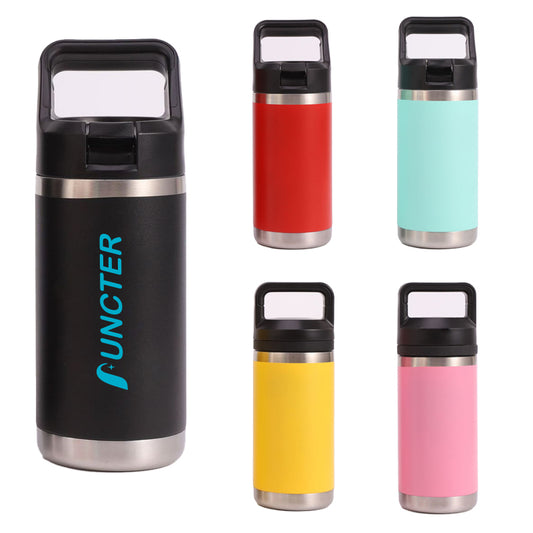 Stainless Steel Insulated Water Bottle W/ Straw Lid 12 oz.
