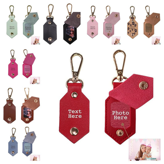 PU Leather ID Tag Photo Fob Keying