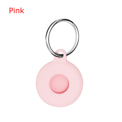 Circular Silicone Key Tag Tracker Cover Access Card Sleeve Anti-Lost Protector Holder W/ Key Ring