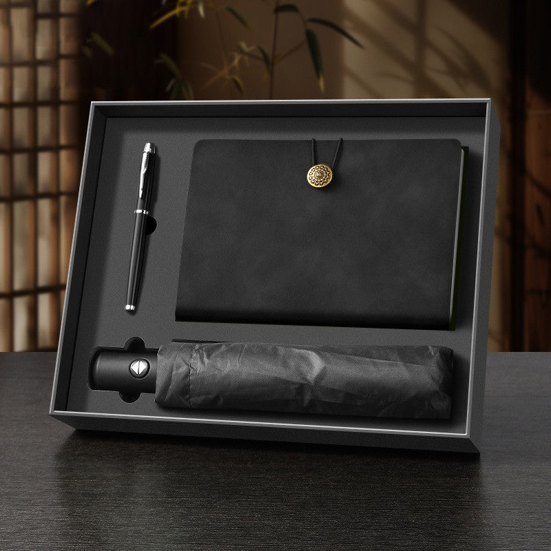 A5 PU Leather-Bound Business Notebook Writing Journal Executive Notebook Meeting Note Gift Set