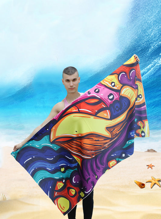 31.5 x 59" Absorbent Beach Towel Cold Feeling Thin Quick Dry Sand-free Towel Travel Accessories