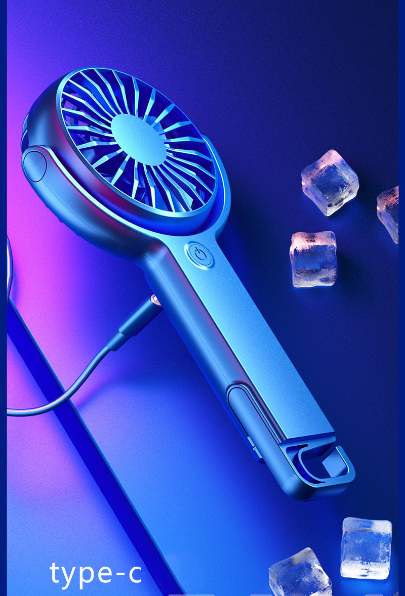 Mini USB Desktop Handheld Fan With 5-Speed Adjustable USB Rechargeable Fan