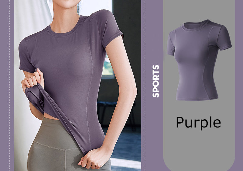 Women's Dry Fit Compression Gym Wear Running Sport Short Sleeve T-shirt Running Athletic Shirt
