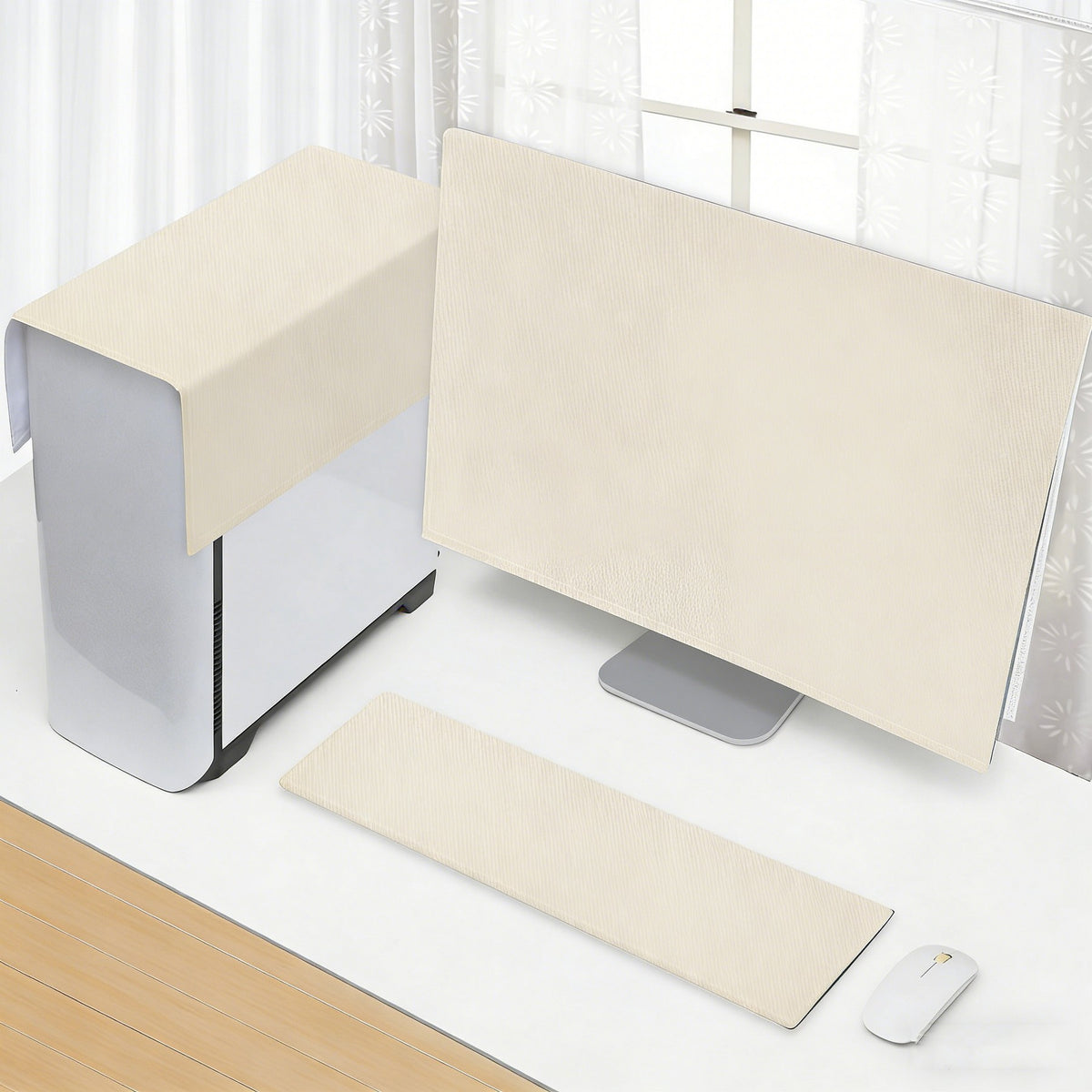 Computer Dust Cover Set - 3-Piece Set Suitable For Desktop Computers, Monitors, And Keyboards