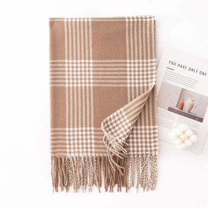 Light Camel White Check