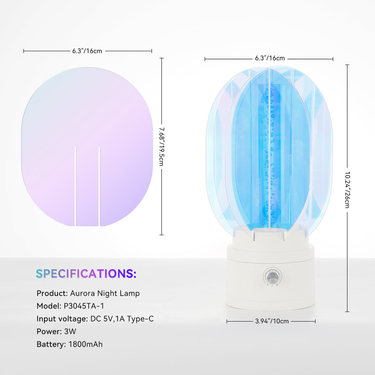 360 Rotating 3D Aurora Table Lamp Multicolor Night Light