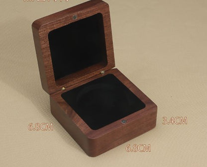 Black Walnut Wood Single Coin Storage Display Box Medium Size