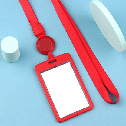 Plastic Vertical Badge Holder With Retractable Lanyard
