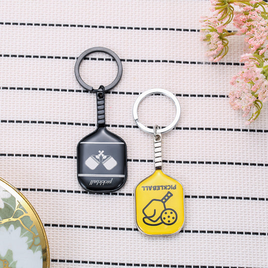 Mini Stainless steel Keychain Pickleball Paddle Pendant