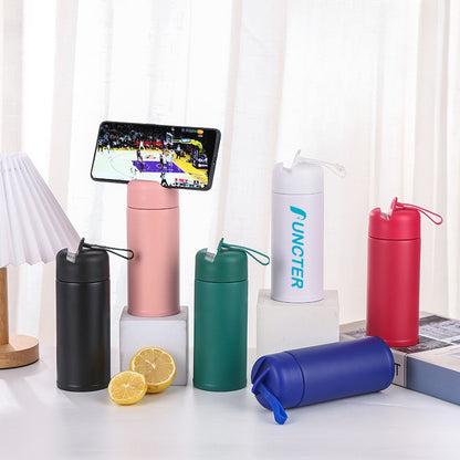 Phone Holder Vacuum Tumbler W/ Carry Strap 10 oz.