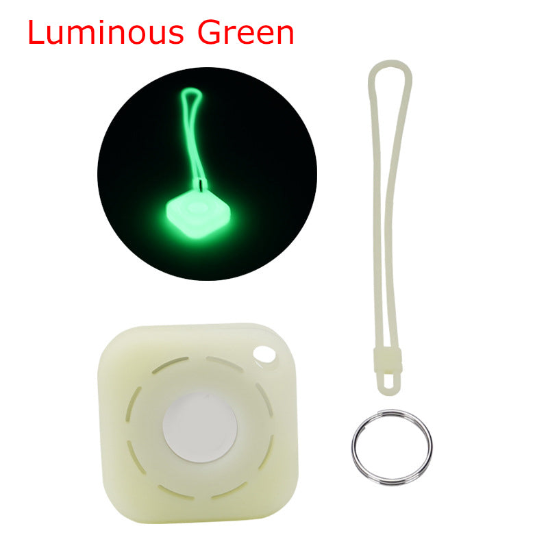 Square Silicone KeyTag Tracker Cover Access Card Sleeve Anti-Lost Protector Holder W/ Silicone Strap