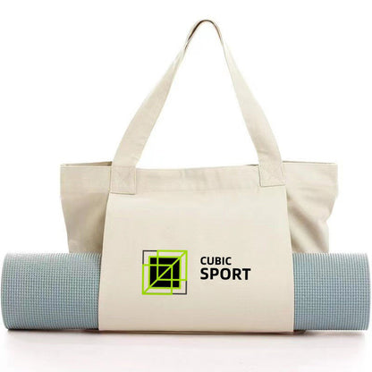 16 oz Yoga Bags Yoga Mats Bags Carrier Canvas Tote Bags for Pilates Travel Beach Workout (Natural)