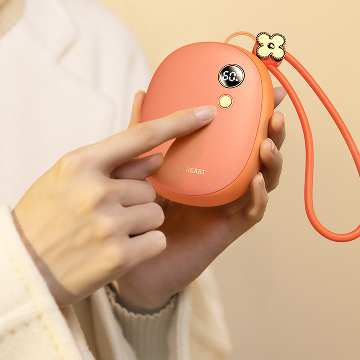 Portable Rechargeable Double-Sided Electric Hand Heater 10,000mAh w/ Power Bank