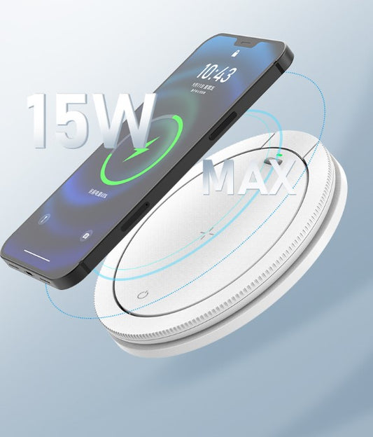 3" 1 Desk Lamp 15W Wireless Charger W/Adjustable Phone Stand Fast Charging Pad