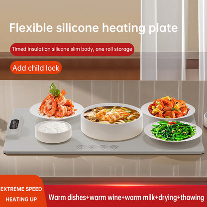Food Warming Mat Quick Full Surface Heating Pad, Kids Lock, Food Warmers for Parties