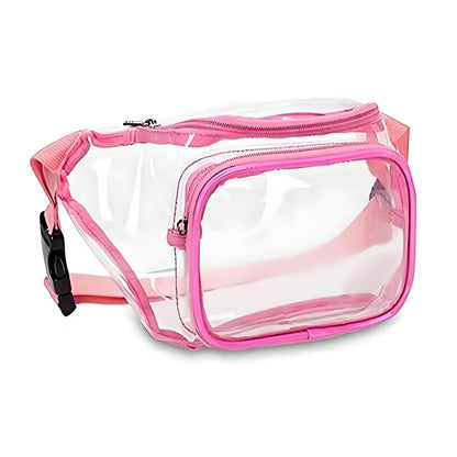 Transparent PVC Fanny Pack W/Two Zipper Pockets