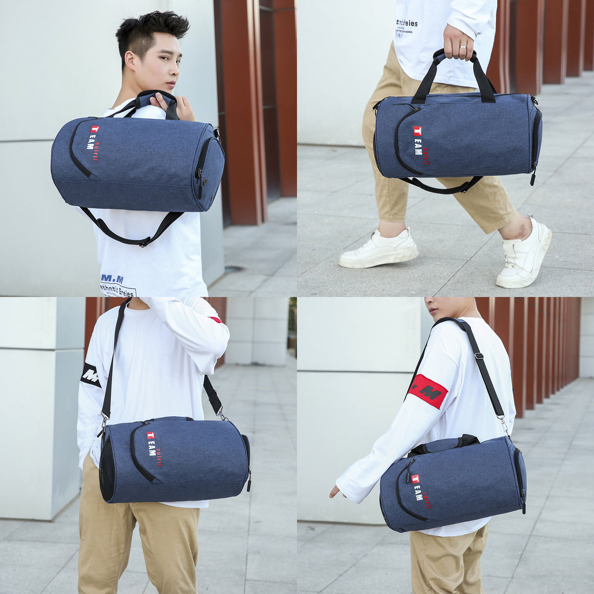 Wet and Dry Separated Nylon Tote Bag Swimming Bag Gym Bag for Beach/Fitness/Travel