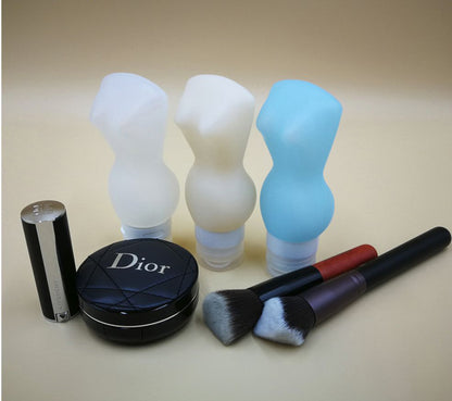 3.4 OZ Travel Split Bottles TSA Approved with Label Silicone BPA Free Refillable Cosmetic Container