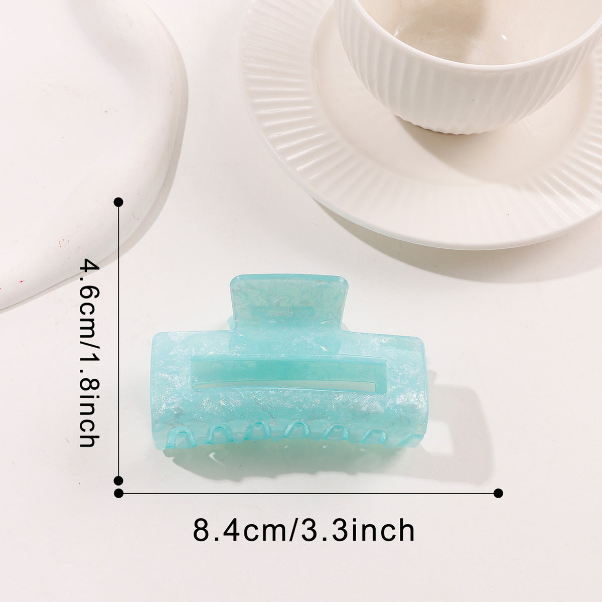 3.3" L French Hair Claw Clips Rectangle Clip