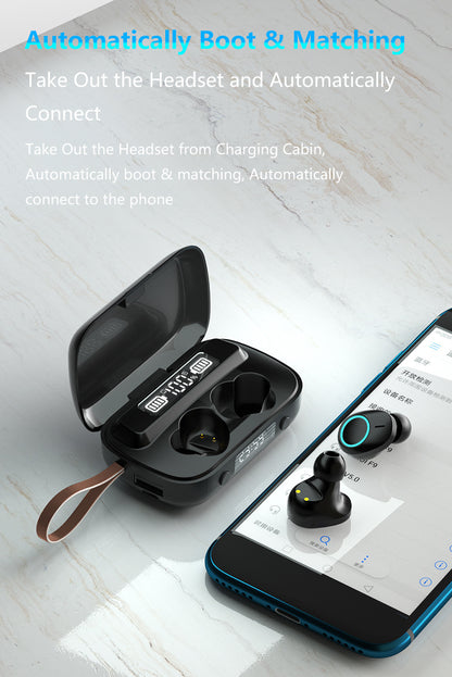 TWS Earbuds W/600 mAh Power Bank And A LED Light