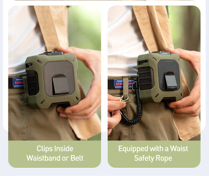 Wearable Waist Clip Fan, Portable Fan W/ LED Battery Display