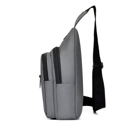 Daily Crossbody Bags Sling Backpack Oxford Chest Bag With Earphone Hole