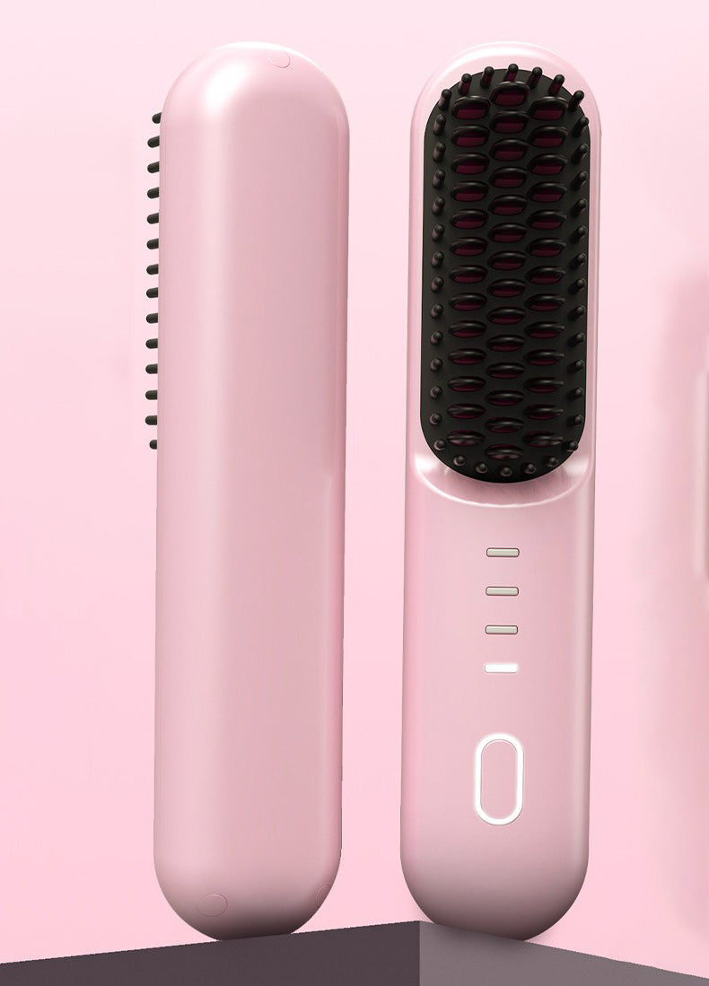 Wireless Type-C Rechargeable Hair Straightener Brush Hot Comb