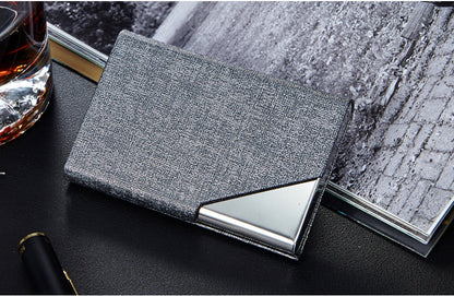 Business Card Cases PU Leather Name Card Holders Stainless Steel Multi Card Holders for Men Women