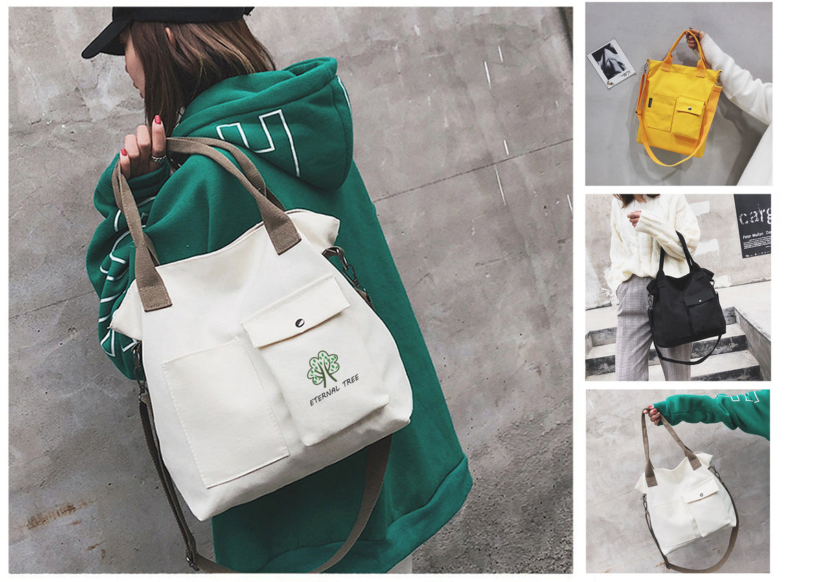 12 oz Canvas Grocery Shopping Tote Bag Single Shoulder Bag Crossbody Bag
