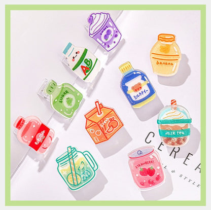 Bottle Shaped Acrylic Album Memo Clip Bag Binder Sealing Clip Food Bag Clamp-Two Sides Imprint