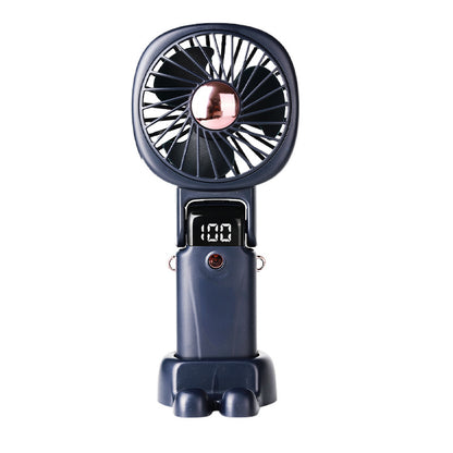 Rechargeable Mini Fan Handheld Fan Neck Fan With Battery Display Phone Stand With Lanyard