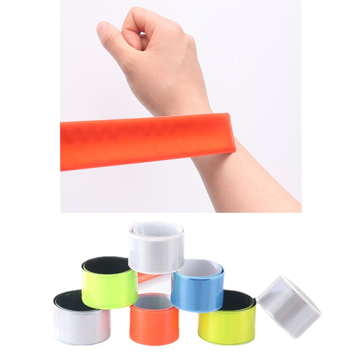 Fluorescent Slap bands Reflector Strap For Night Cycling