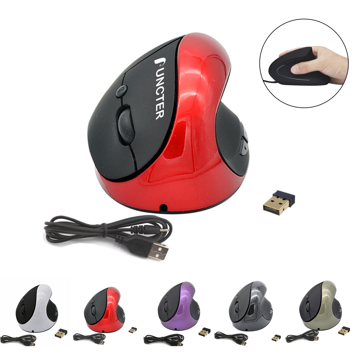 Rechargeable Vertical Wireless Mouse Wireless Connection Portable Office Mouse 2.4G Hz