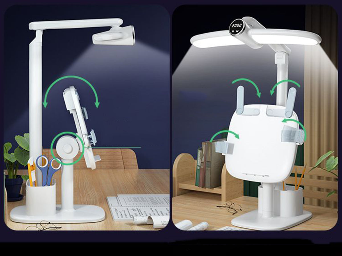 Desk Lamp with Adjustable Book Stand, Battery Operated Rechargeable Table Lamp