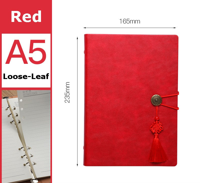 A5 PU Leather Business Notebook Writing Journal Executive Notebook Loose-Leaf Notebook
