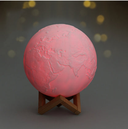3D Globe Slapping Night Light Seven Color 5.91"