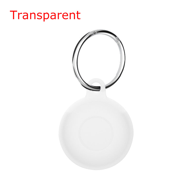 Circular Silicone Key Tag Tracker Cover Access Card Sleeve Anti-Lost Protector Holder W/ Key Ring