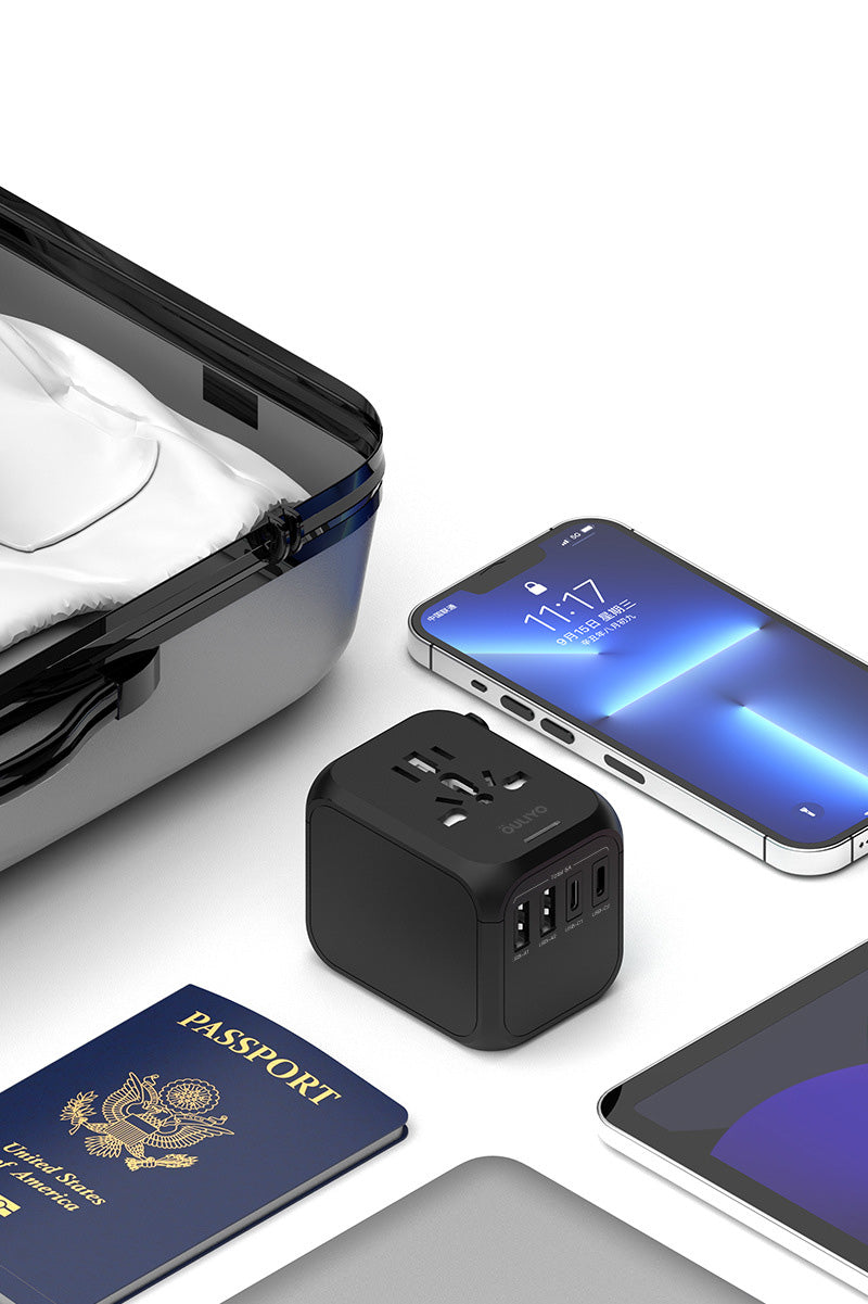 International Travel Adapters W/2 USB Ports & 2 Type C Ports 100V-250V (EU UK USA AU Plug)