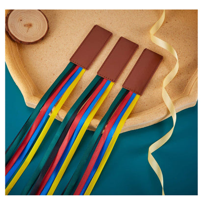 PU Leather Bookmark Classic Stitched Bookmark Page Markers Reading Gifts W/ Tassels