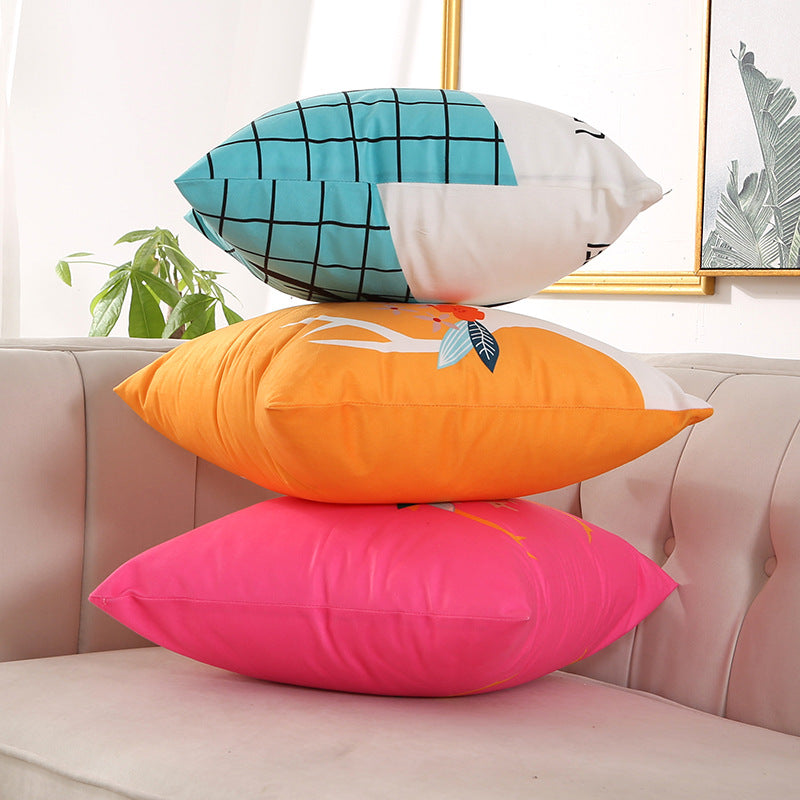15.8 x 15.8" Premium Square Polyester Short Plush Throw Pillowcase With Hidden Zipper